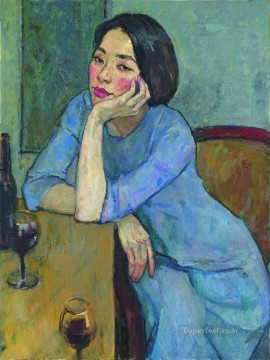 a little drunken Chinese girl Oil Paintings